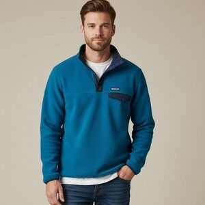 Patagonia‎ Men XL Reversible Synchilla Fleece Pullover Jacket Navy Teal Ski Team